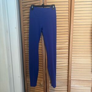 Lululemon Size 4 High-Waist Royal Blue Leggings activewear gym yoga workout